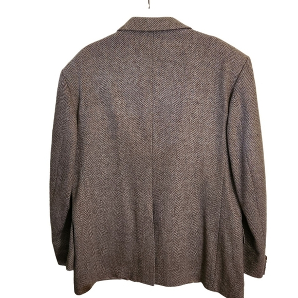 WFF By Farah Brown Wool Herringbone Tweed Sport Coat Blazer Size 44R - Picture 2 of 8